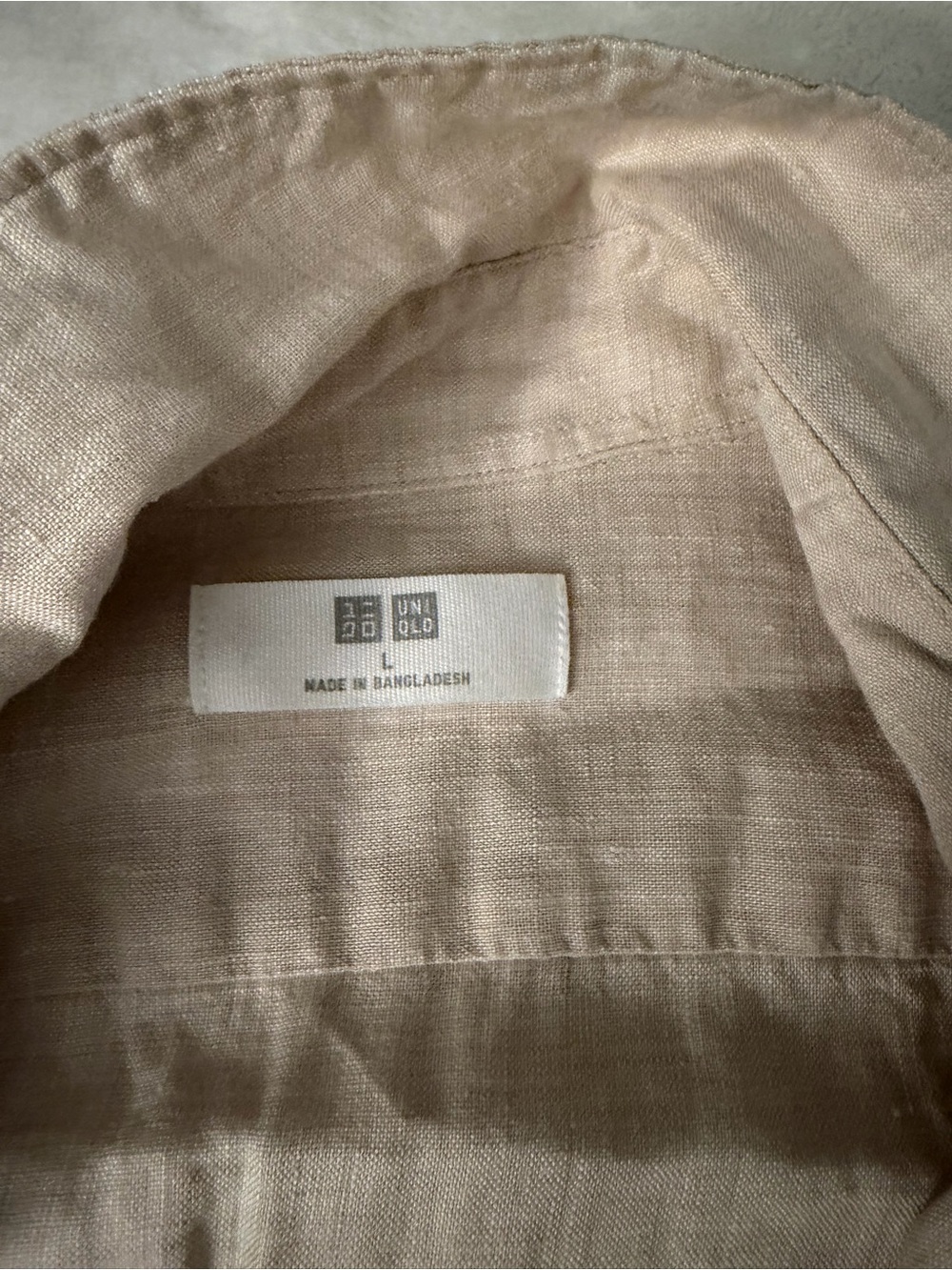 Uniqlo Men's Light Beige Linen Shirt Jacket - Picture 4 of 4